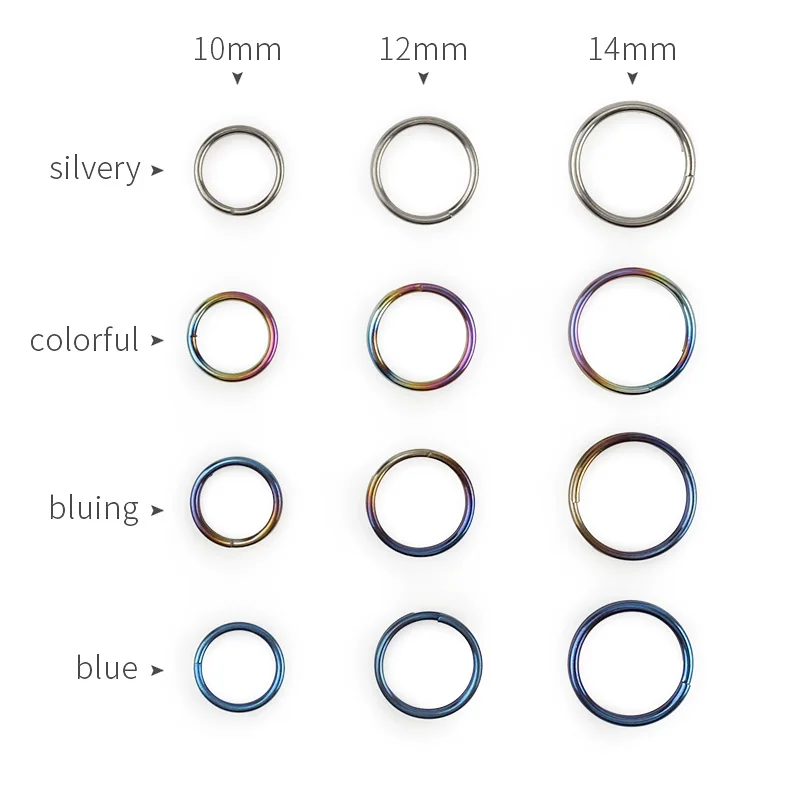 Premium Titanium Alloy Key Ring Making Accessories - 10 Pack (10mm, 12mm, 14mm)
