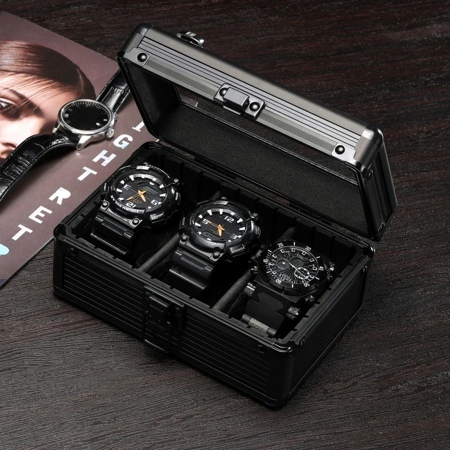 Luxury 3 5 6 8 10 Slots Wood Grain Collection Black Display Case Wooden Watch Box Bracelet Storage Organiser for Valentine Day