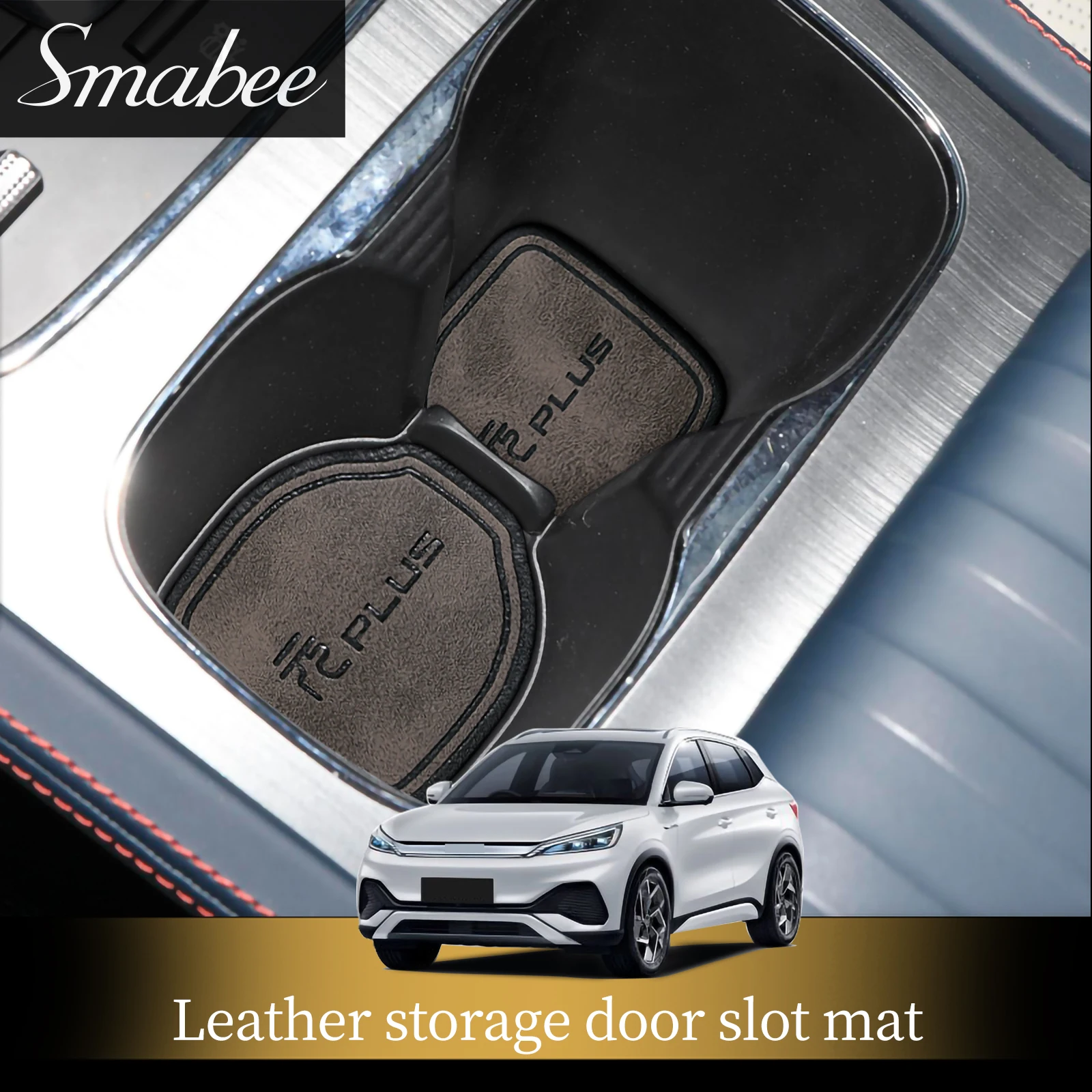 

Smabee Leather Gate Slot Mat for BYD Atto 3 Car Cortex Door Groove Pad Cup Holder Interior Accessories Water Coaster Storage