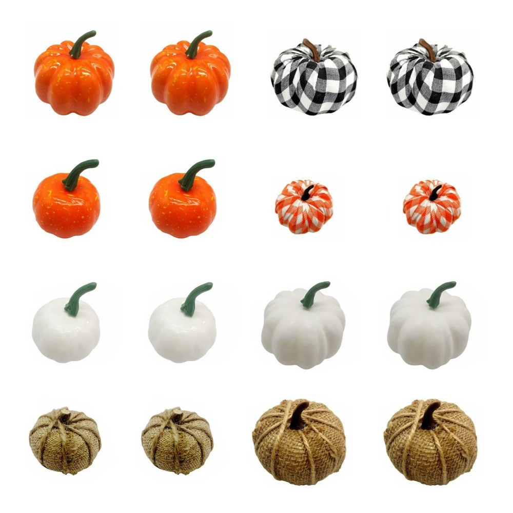 

16pcs Fake Pumpkins Halloween Vegetable Creative Home Decor Birthday Party Photo Prop Simulation DIY Tabletop Ornaments Craft