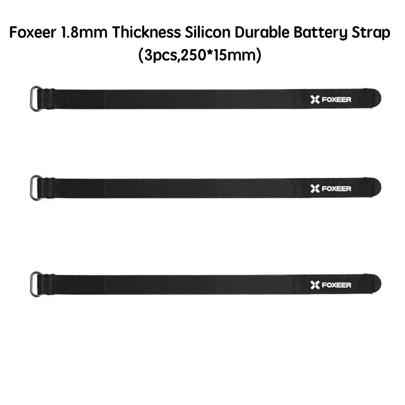 Foxeer 1.8mm Thickness Silicon Durable Battery Strap (3pcs,250*15mm)