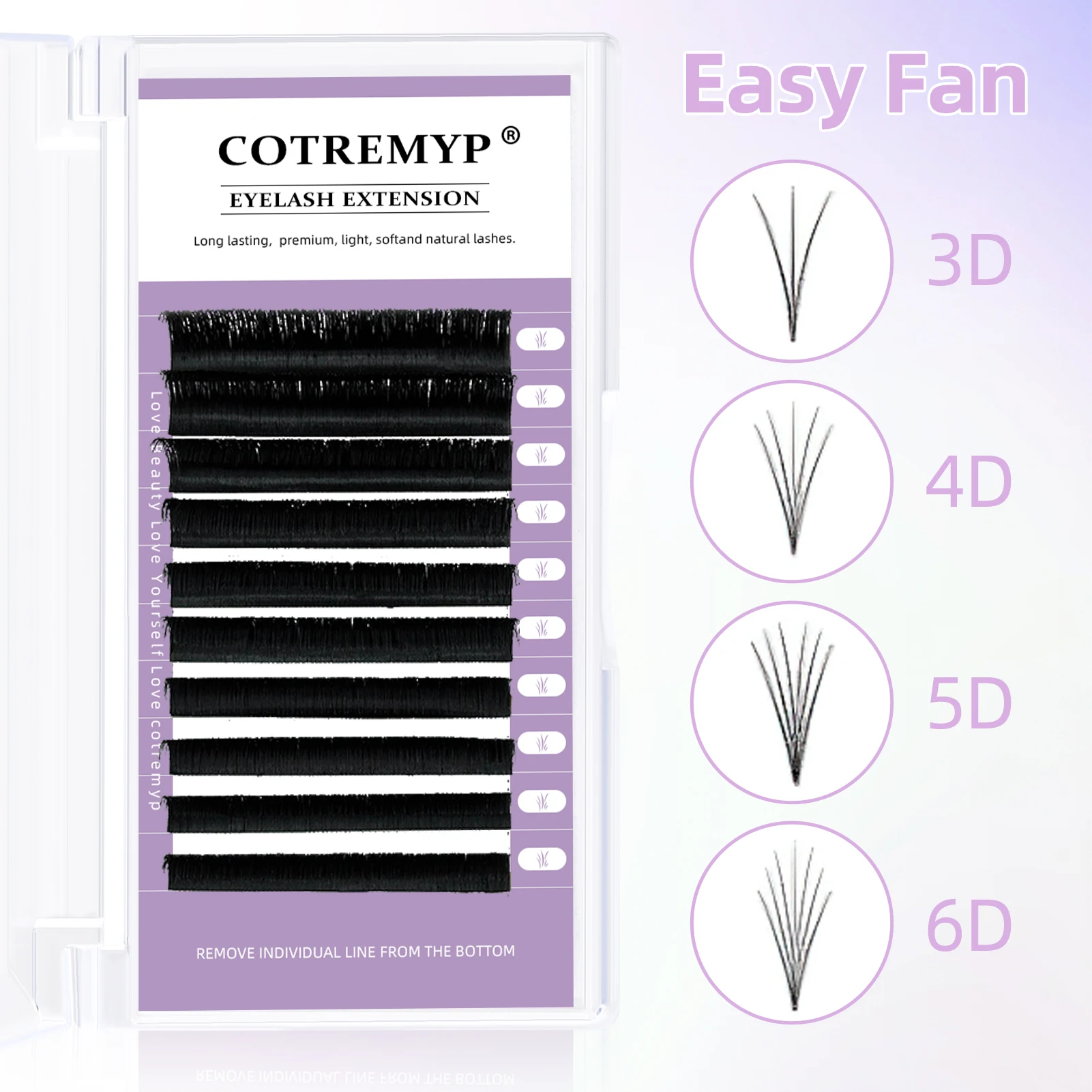 

Natural cluster Eyelashes Extension 3D 4D 5D 6D Individual Lashes Matte Black Professional Soft false eyelashes makeup