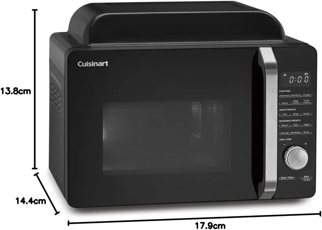 Countertop AMW-60 3-in-1 Microwave Airfryer Oven, Black，Microwave Functions: Preset Microwave Options, 11 Power Levels (0-10) 6