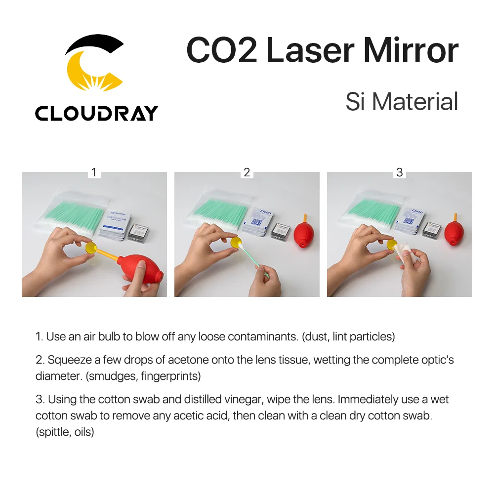 Cloudray Co2 레이저 Si 반사 거울, 레이저 조각기용, 금도금 실리콘 반사기 렌즈 19 20 25 30 38.1mm