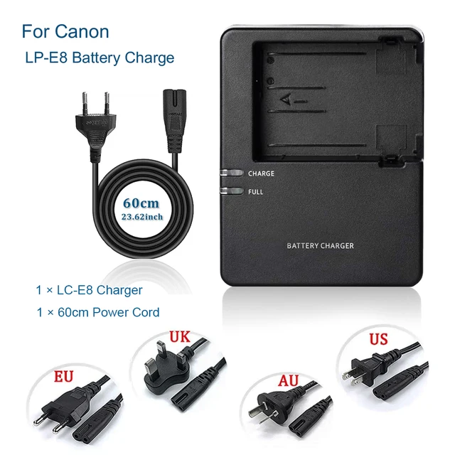 LC-E8 Battery Charger for Canon LP-E8 - Compatible with EOS 600D 650D 700D 550D,Rebel T2i,T3i,T4i,T5i; Kiss X4, X5, X6i Camera