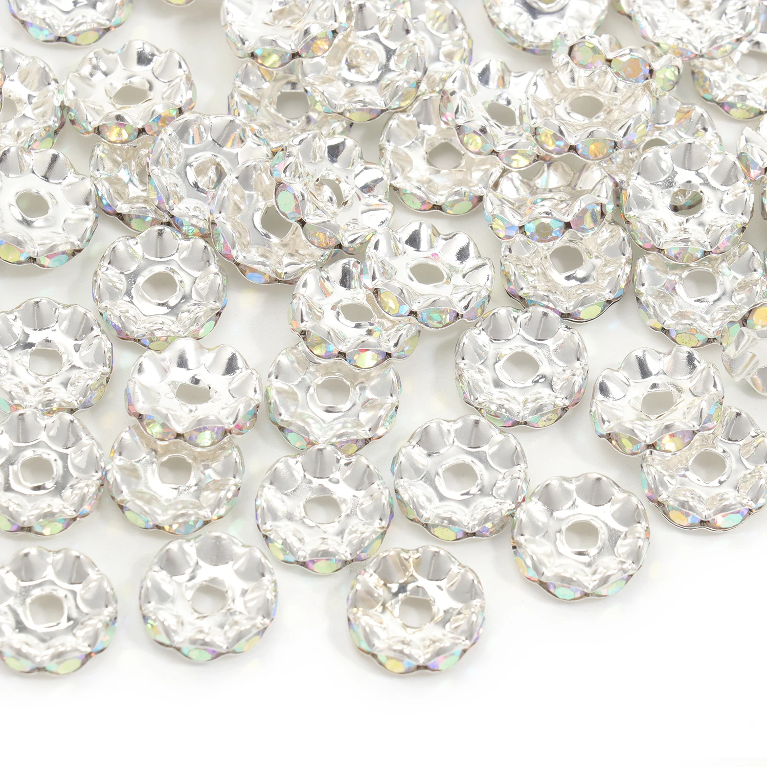 30 teile/los 12mm Strass Rondelle Kristall Großes Loch Runde Lose Spacer Perlen für Schmuck DIY Machen Armband Halskette Zubehör – Detail 15