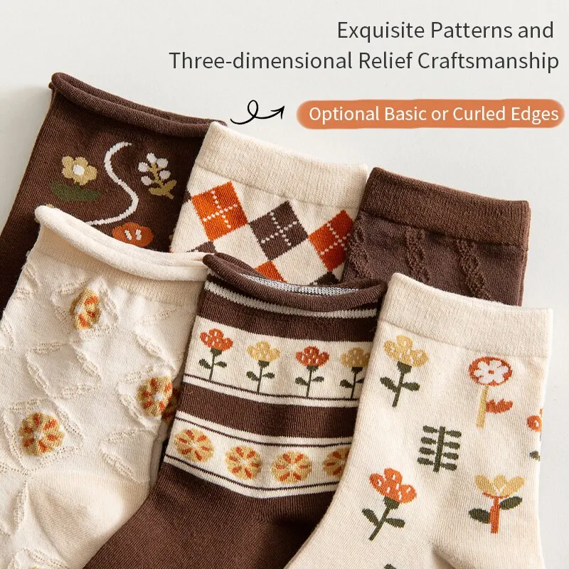 Women's Socks 6 Pairs Spring Summer Medium