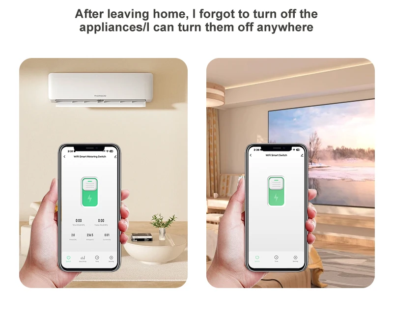 1P/2P TUYA WiFi Smart Circuit Breaker Echtzeit-Timer Energie Spannung Strom Meter Schutz Stimme Fernbedienung schalter 1A-63A – Detail 6