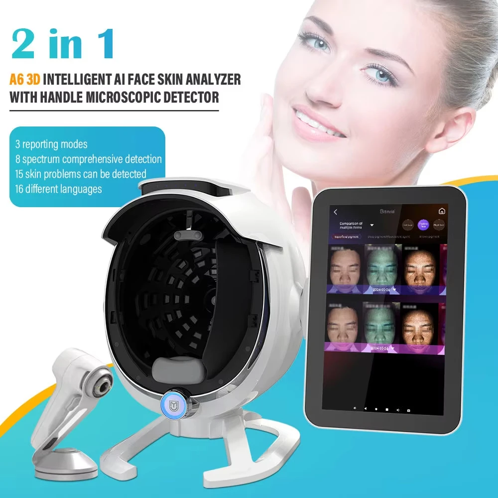 Professional 3D Digital Smart Skin Test Uv Light Analysis Machine Facial Skin Analyzer AI Scanner Diagnostics Machine