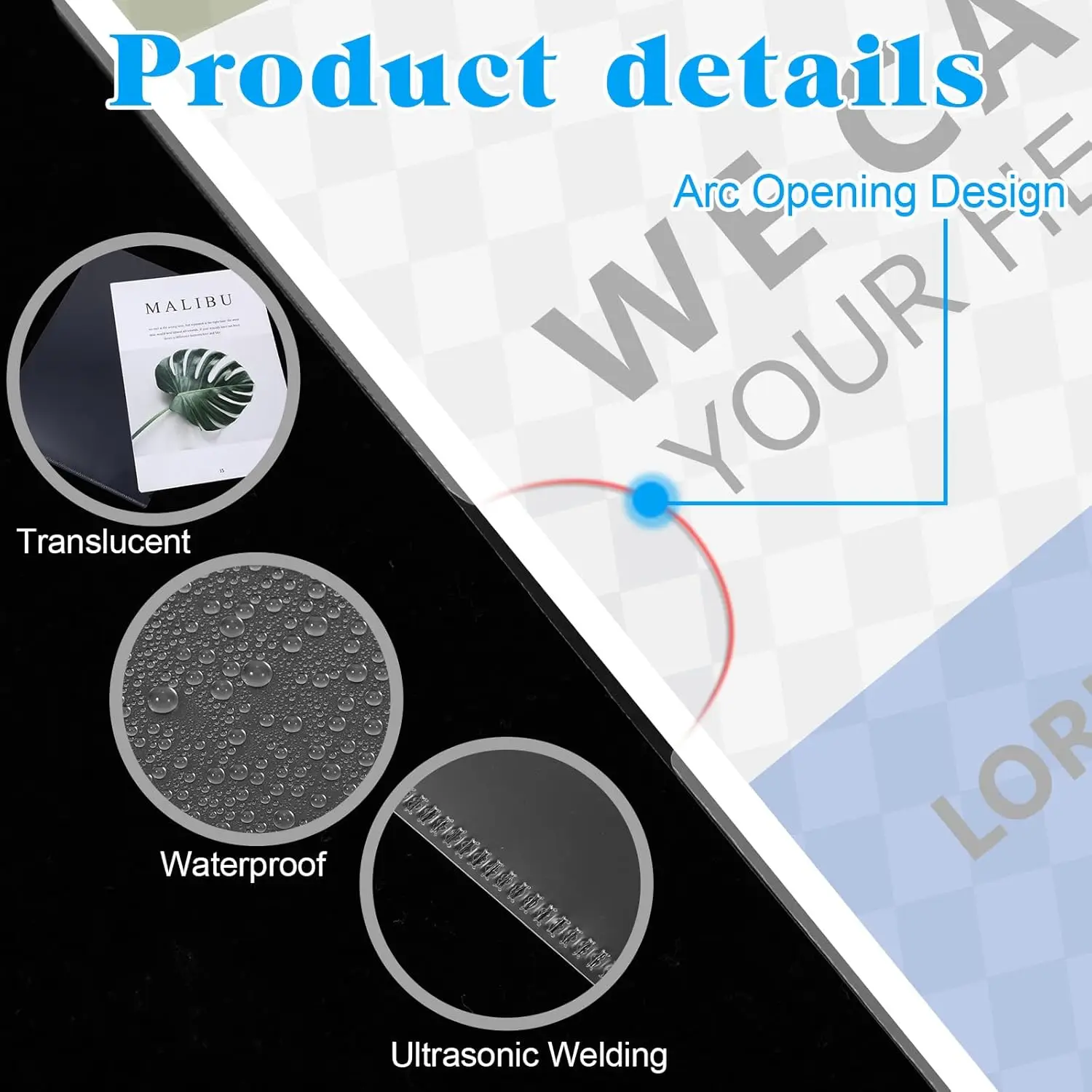 L-Type Plastic Folder Project File Transparent Clear Document Folder for A4 paperPlastic Paper Jacket Sleeves Project Folders