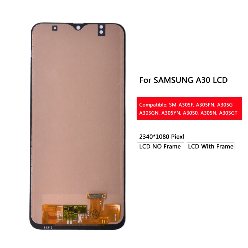 Display For Samsung A30 A305/DS A305FN LCD Display with Touch Screen Digitizer Assembly For Samsung A30 lcd