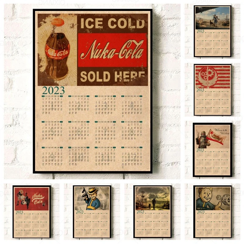Fallout Classic Game Kraft Paper Wall 2022 Calendar Posters Bar Cafe Living  Room Kraft Paper Wall Sticker Decoration Wall Decals - Wall Stickers -  AliExpress
