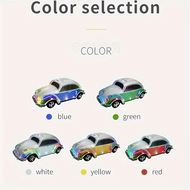 Portable Wireless Speaker Colorful LED Flash Light Car Shape Bluetooth Subwoofer Music Player USB FM TF AUX TWS Party Gift