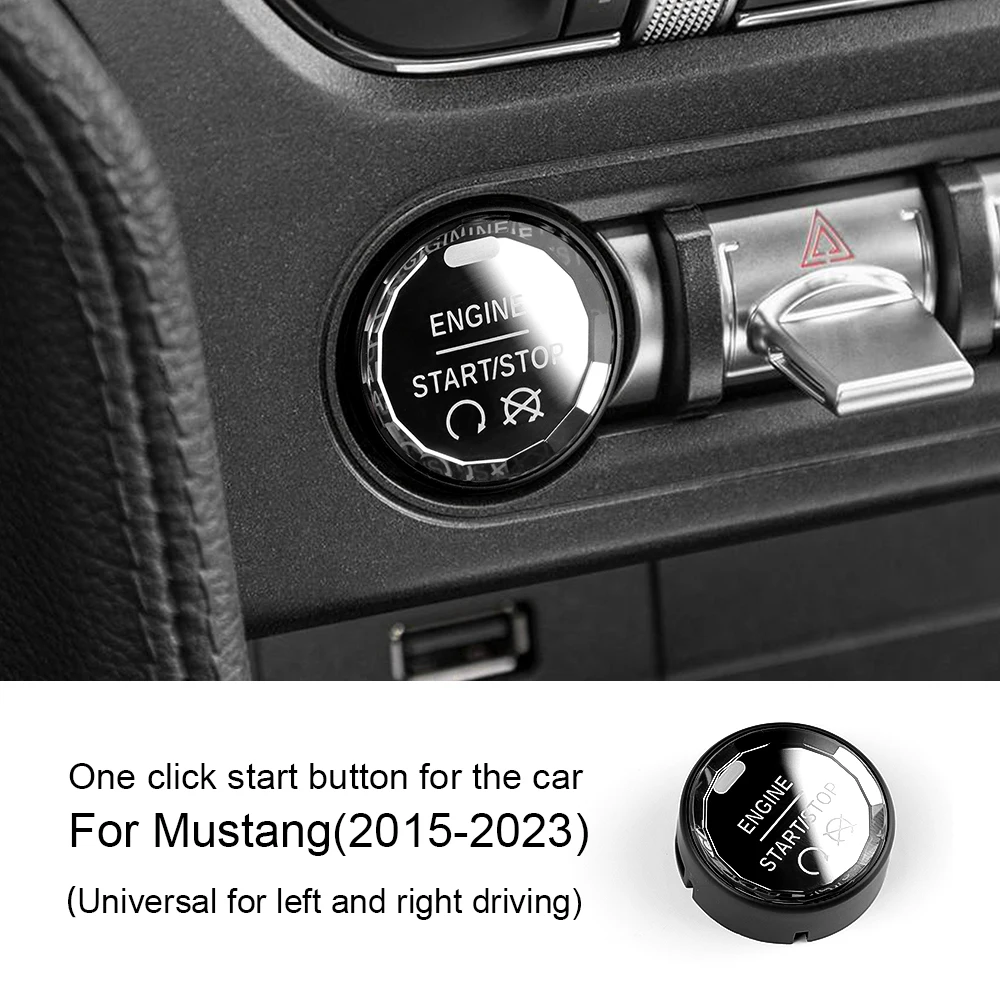 Red Engine Start/Stop Push Button Cover – For 2015-2020 Ford Mustang, ABS Plastic - View #4