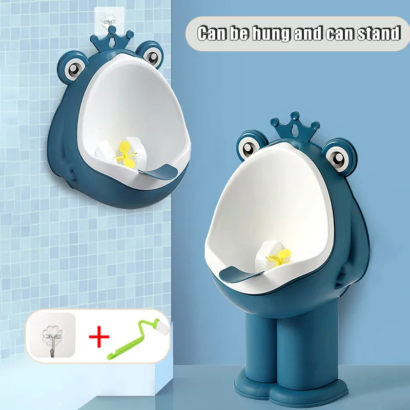 Baby and Children's Toilet Urinal Cartoon Frog Wall-mounted Lift Easy to Wash Portable Boy Urinal 2
