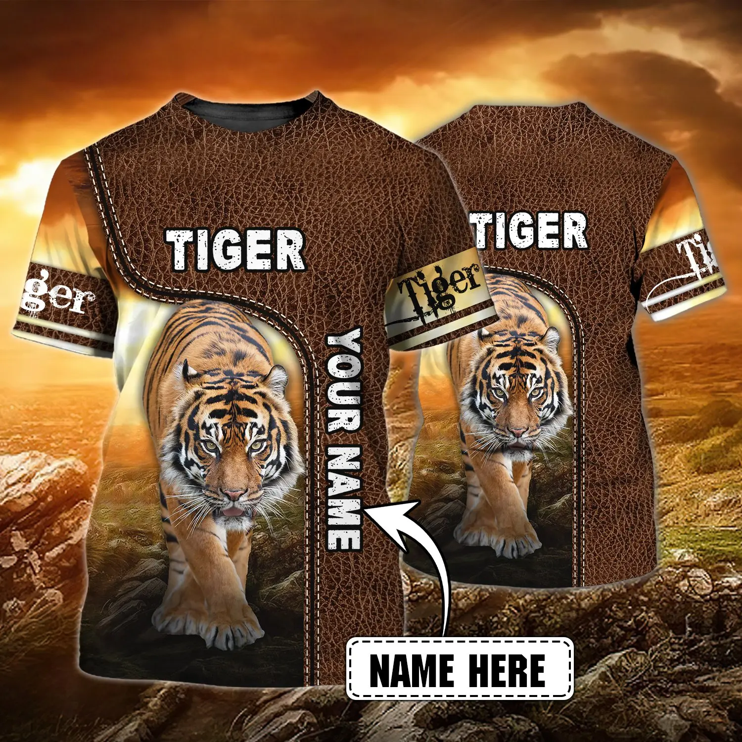 PLstar Cosmos Tier Tiger Personalisierter Name 3D-gedrucktes Sommer-Herren-T-Shirt Harajuku Casual Unisex Kurzarm-Tops DW74 – Detail 19
