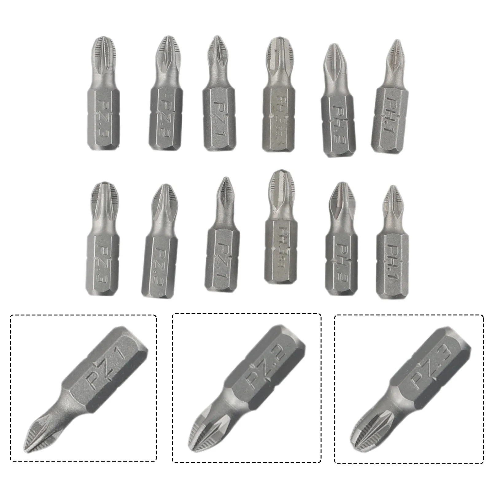 

Drill Magnetic Batch Head Hand Drill Non-Slip PH1/PH2/PH3/PZ1/PZ2/PZ3 Wind Batch 12 Pcs/Set 6.35mm (1/4 Inch) Hex