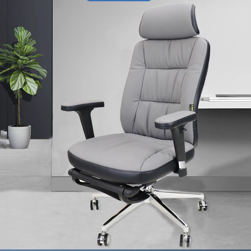 

Leather Floor Office Chair Computer Ergonomic Armrest Design Back Executive Modern Boss Chairs Support Cadeira Leisure Furniture