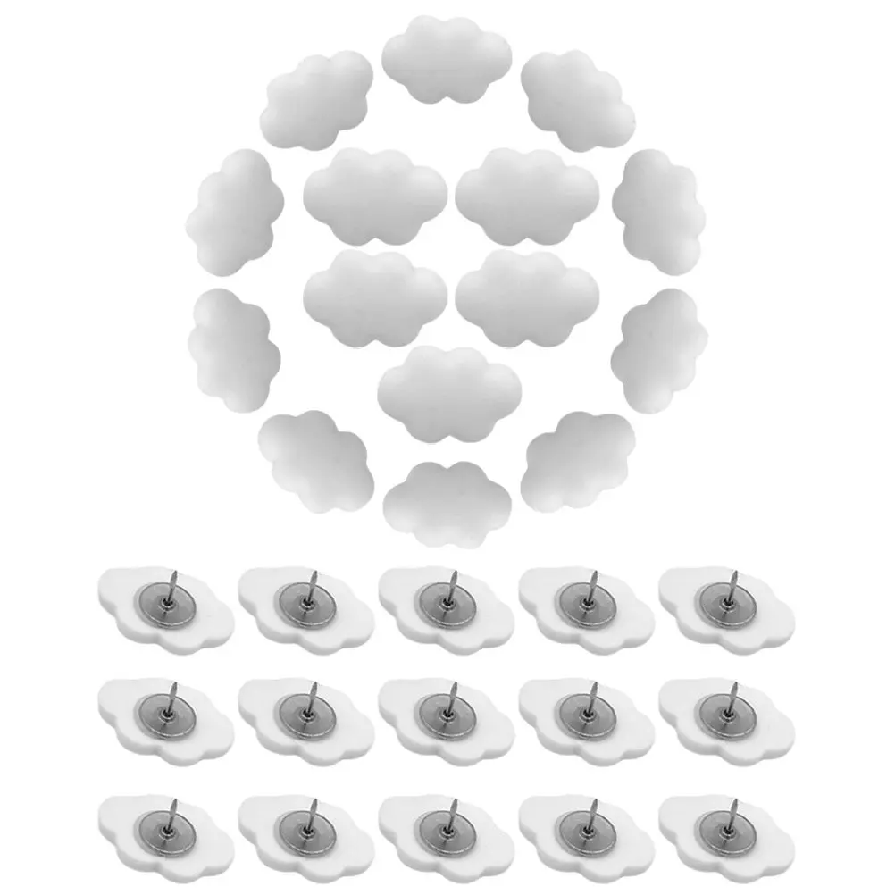 30Pcs 크림 구름 모양의 푸시핀 지도용 장 미니 페그 노트 포스터 사진 문구 게시판 엄지 못핀
