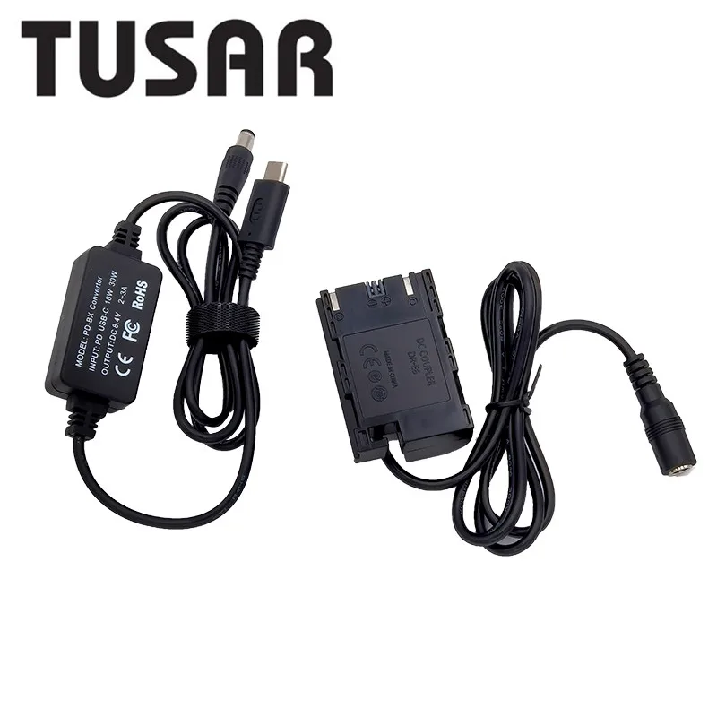 Camaisa e6 DR-E6 DC-Koppler Type-C USBC PD Geflechtkabel für Canon EOS 6D 7D 60D 70D 80D 90D R R5 R6