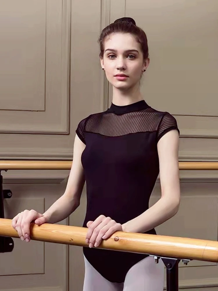 Ballet Dance Clothes Tights Adult Female Short-sleeved High-neck Practice Clothes Aerial Yoga Body Dance female ballet tights ballet leotard dance leotard ballet dress girls dance costumes ballet briefs