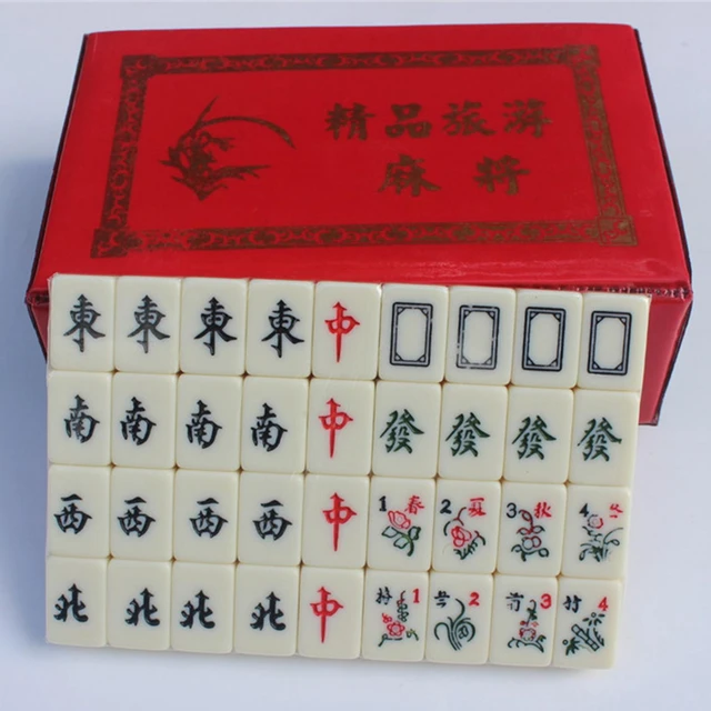 Conjunto De Jogo De Mahjong Chinês Telhas Presente Mahjong Jogo De  Tabuleiro Leve Mini Mahjong - AliExpress