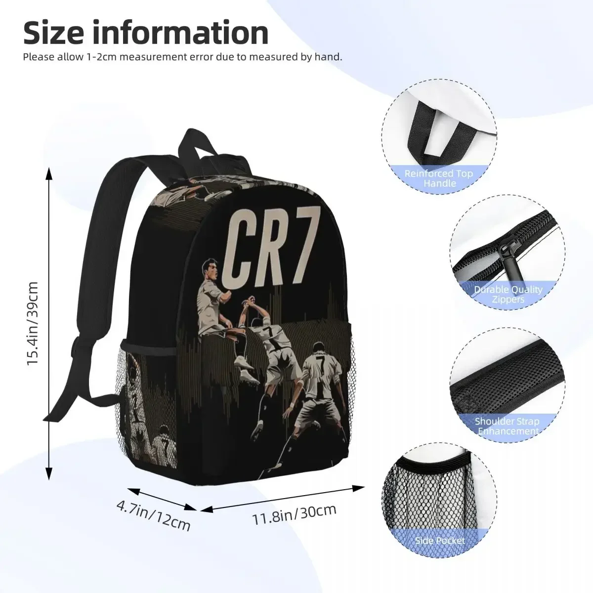 CR7 Cristiano Ronaldo zaini adolescente Bookbag Cartoon bambini