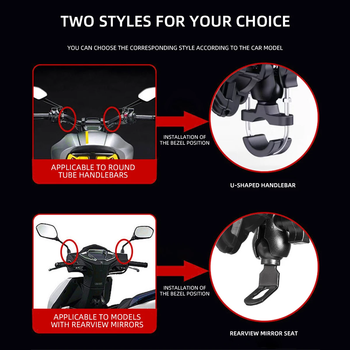 Premium Shock-Absorbing Motorcycle Phone Holder - Stable, Anti-Shake, 360° Adjustable Handlebar Mount