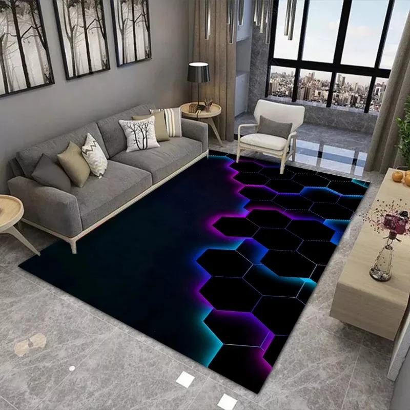 3D LED Illusion Carpet Living Room Washable Floor Lounge Large Area Non-Slip Carpet Teen Boy Girl Room Decoration Rug
