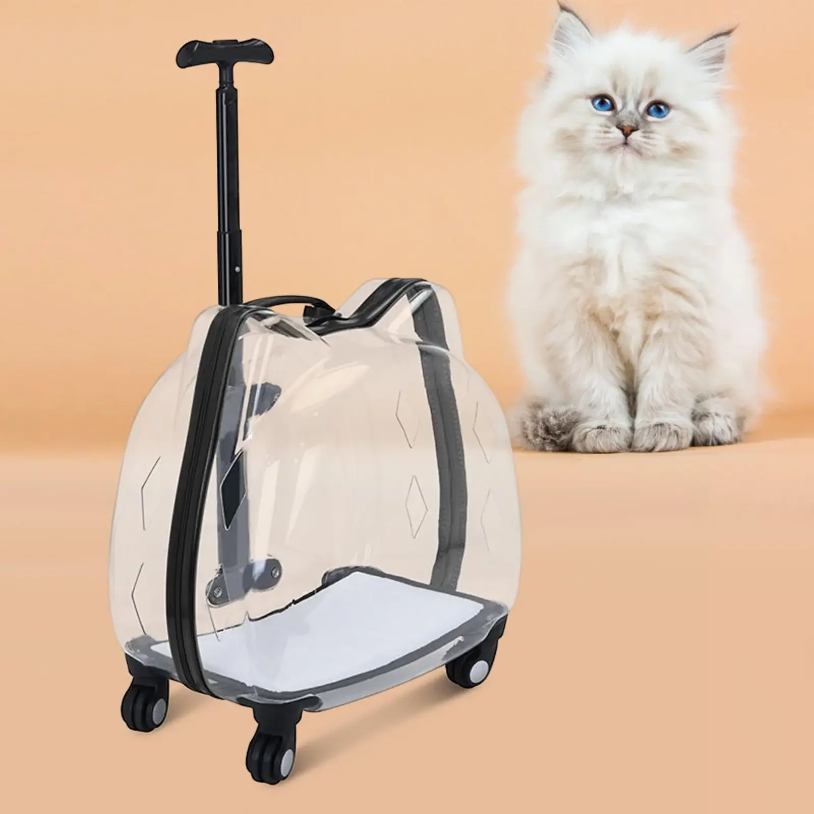 

Уличная сумка для кошки на колесиках, удобная переноска для домашних животных, прозрачная космическая сумка-капсула, рюкзак для собак и кошек