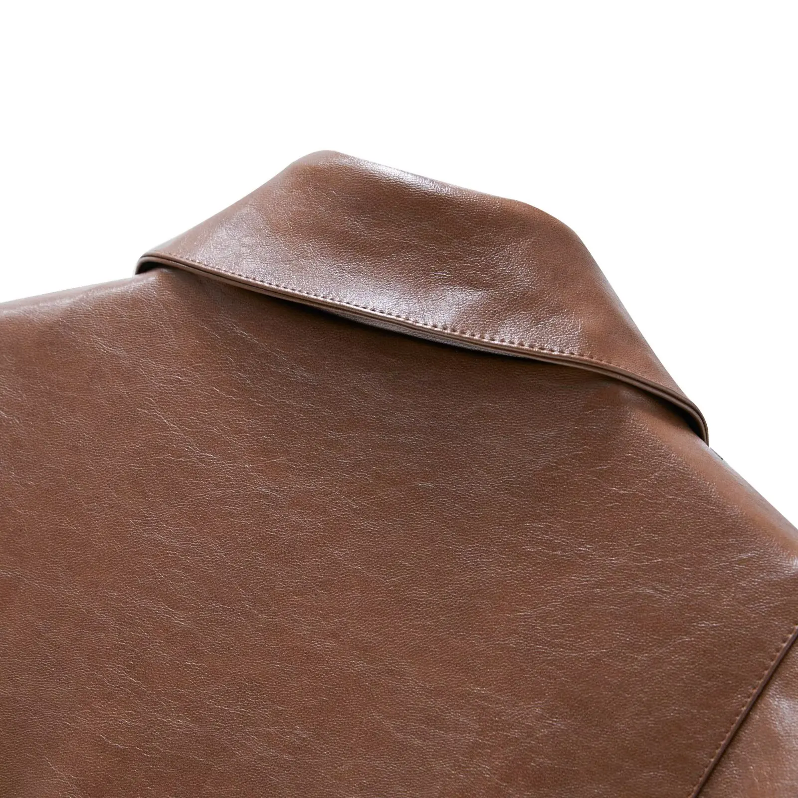 Leather Jackets Women's Coat 2025 zartins Elegant Fashion Faux Jackets Woman's Long Sleeve Tops Solid Streetwear Woman Jackets