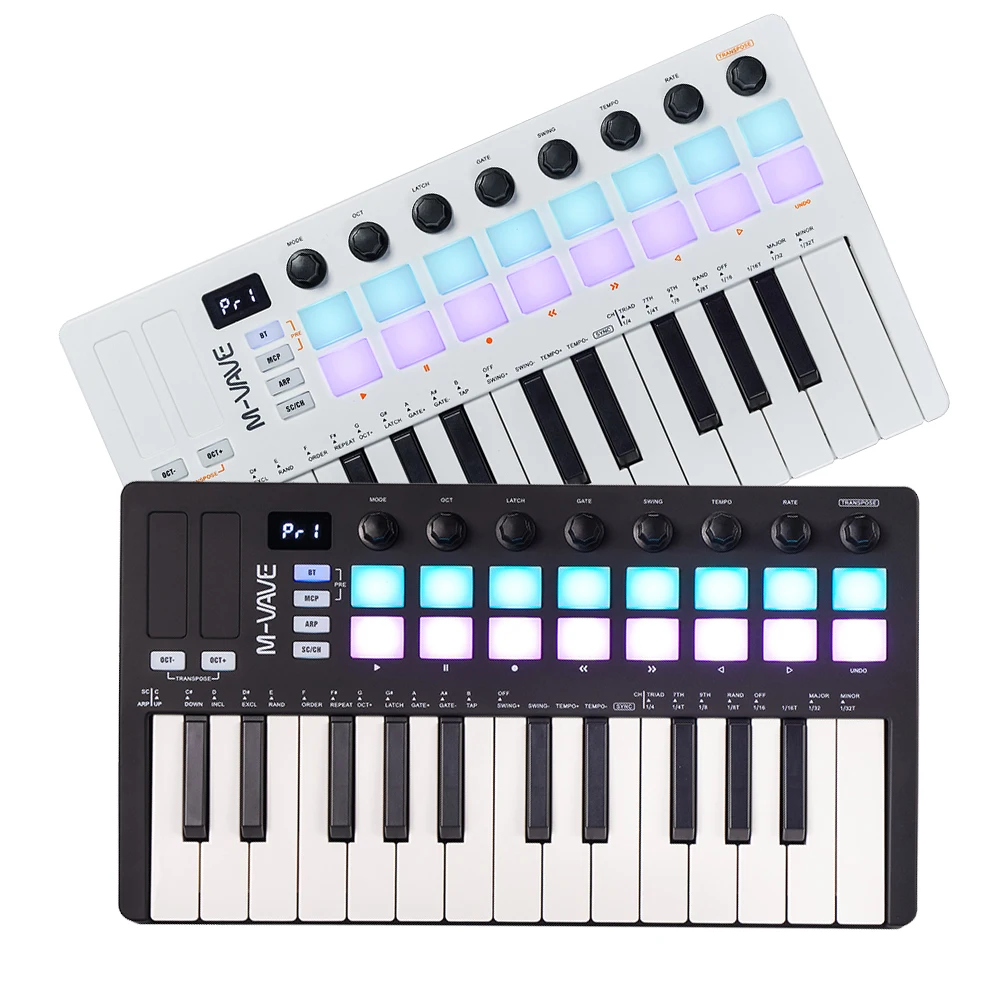その他 M-VAVE SMK25 M-vave SMK-25ミニ25キーワイヤレス/USBミディキーボード