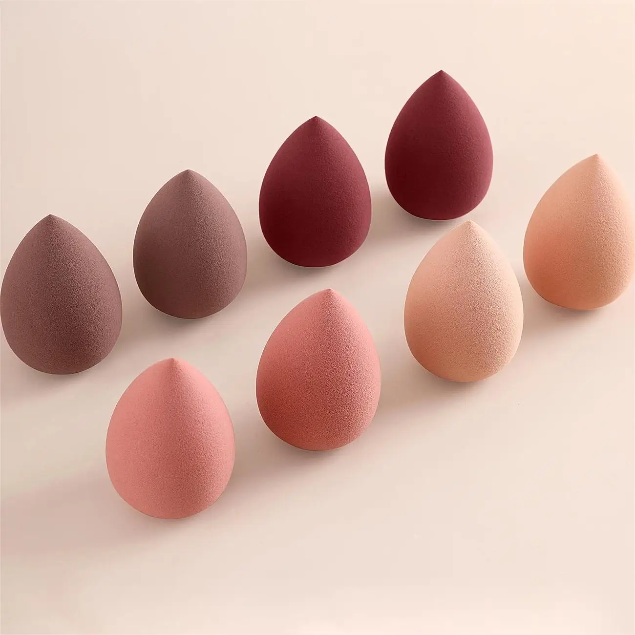 8pcs Hydrophilic Makeup Sponge Set - Egg Contour for Liquid/Powder | Latex-Free Wet&Dry Travel Kit Professional