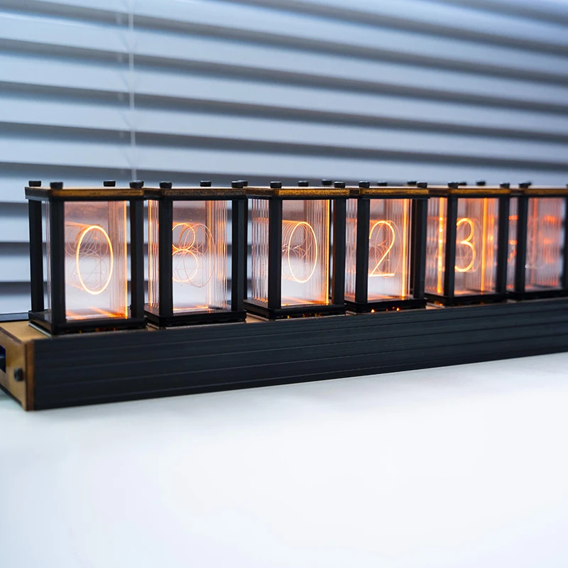 Nixie Glow Tube Clock Wood DIY Table Clock Electronic Desktop Clocks RGB Silent Digital Watch Decoration Gift