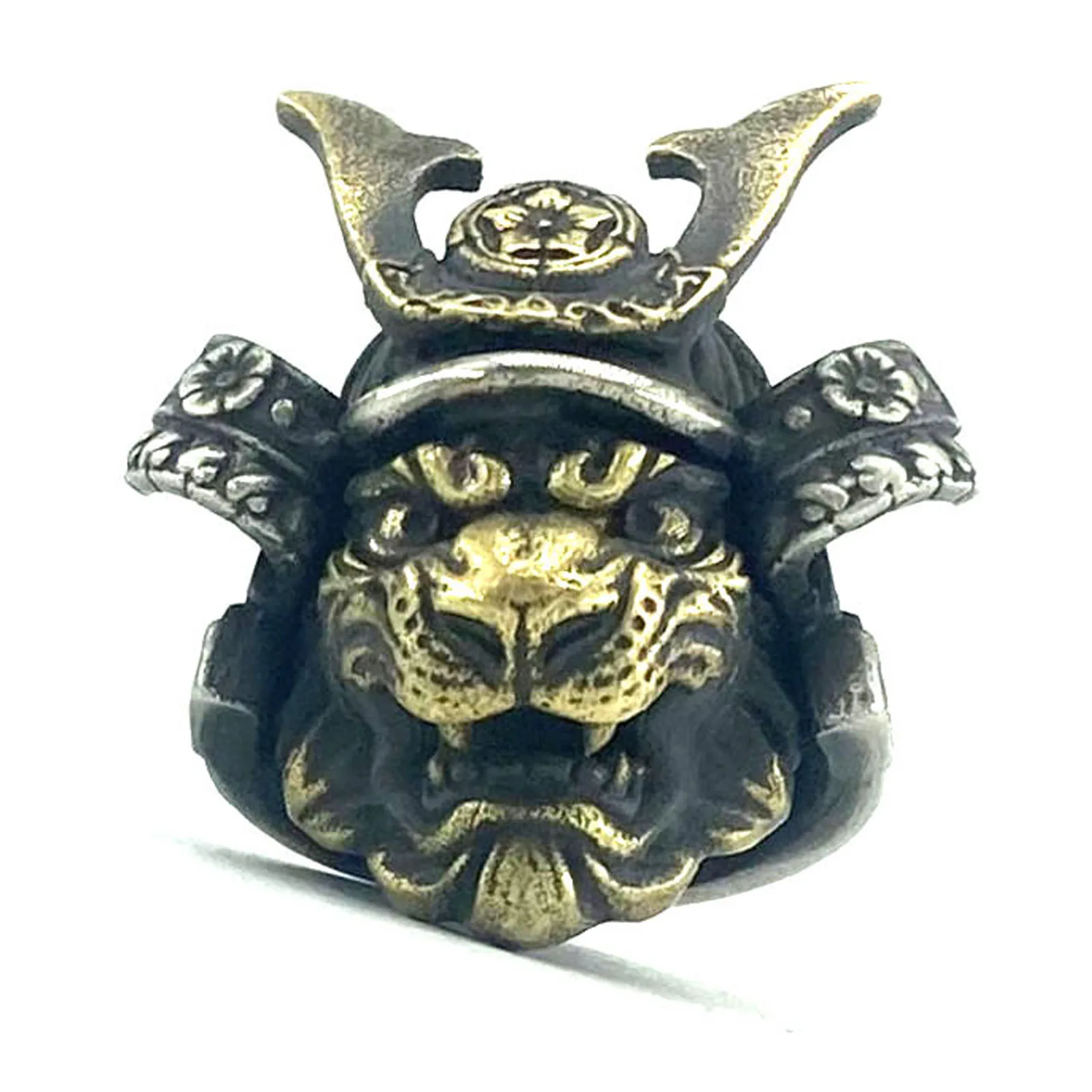 Brass Lion Samurai Ancient Warrior Knife Beads Outdoors Diy Edc Tools