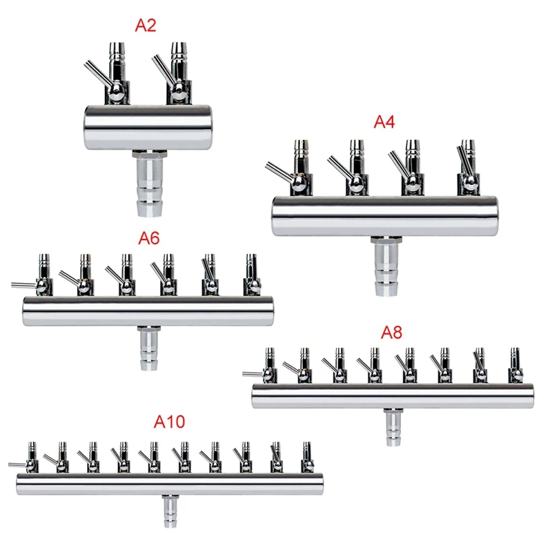 4/6/10 Ways Stainless Steel Air Flow Splitter Distributor Pump Valves For Aquarium 3