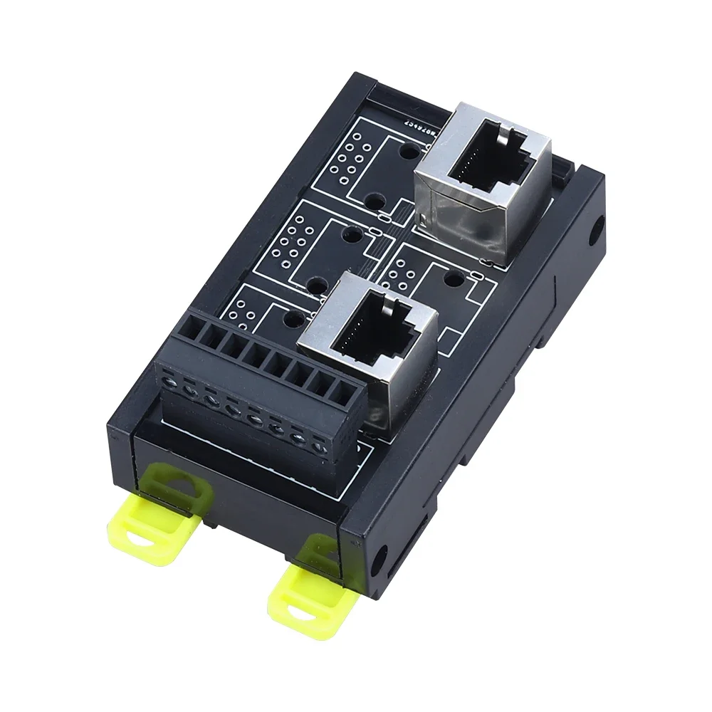 RJ45 Ağ Bağlantı Noktası Terminal Bloğu DIN Ray Montajı 8pin 2/3/4/5/6 delik Hub Anahtarı Seri Sinyal Dönüştürücü RS232 RS485 RS422