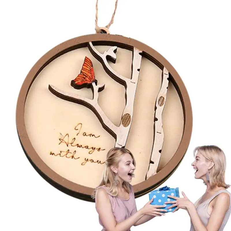 

Bird Hang Ornament Wooden Word Saying Quote Necklace Pendant Funny Christmas Gifts Festive Bird Necklace for Indoor Outdoor