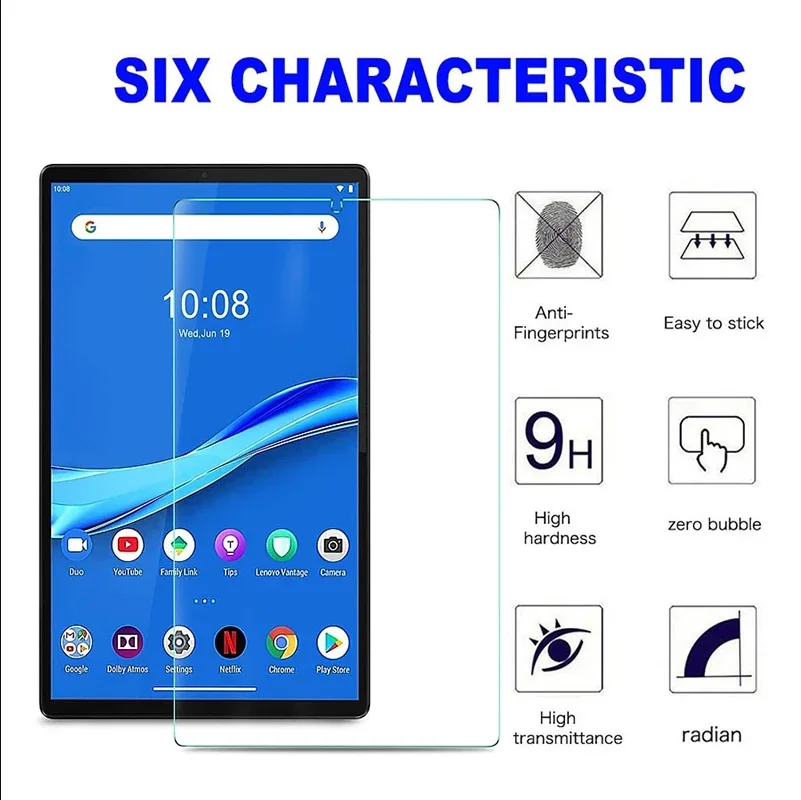 Protetor de Tela de Vidro Temperado para Lenovo M10 Fhd Plus 10.3 Tb-x606 Tb-x606f hd Clear Anti Scratch Tablet Film Pcs - Imagem 4