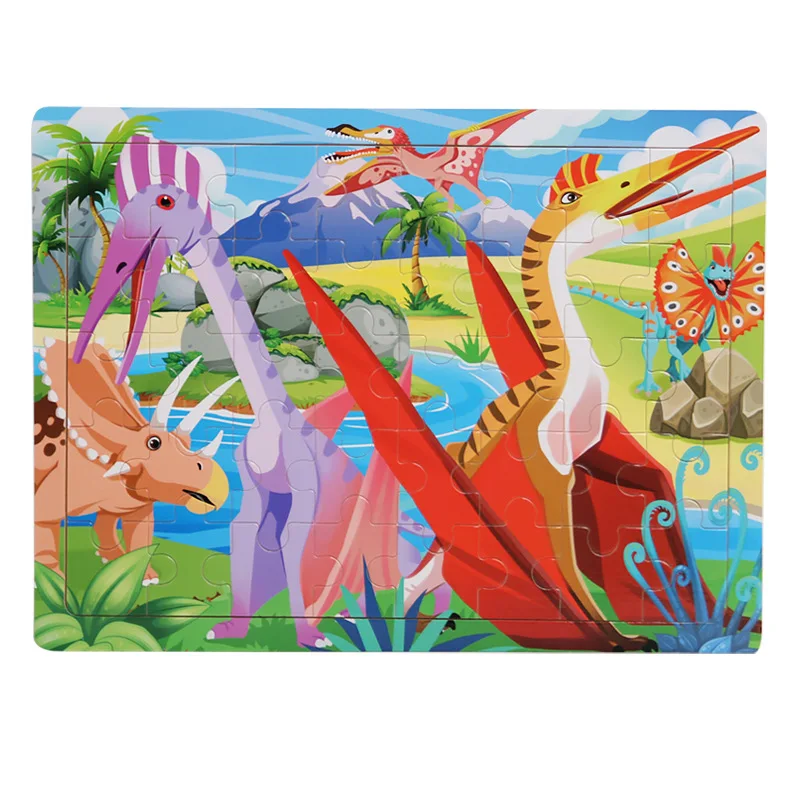 Kids' Educational Wooden Cartoon Animal & Vehicle 3D Puzzle Set - 40 Pieces