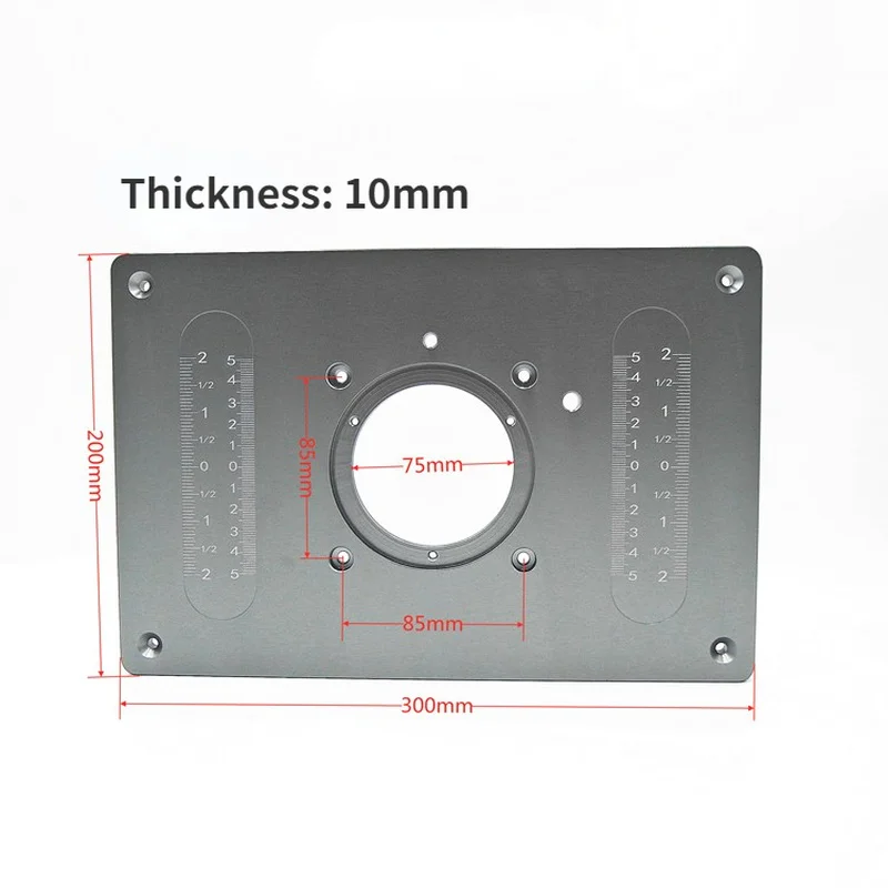 Router Table Insert Plate with Level-Loc Rings and Router Template Bushing Guides Aluminum Table Saw Insert Plate Kit