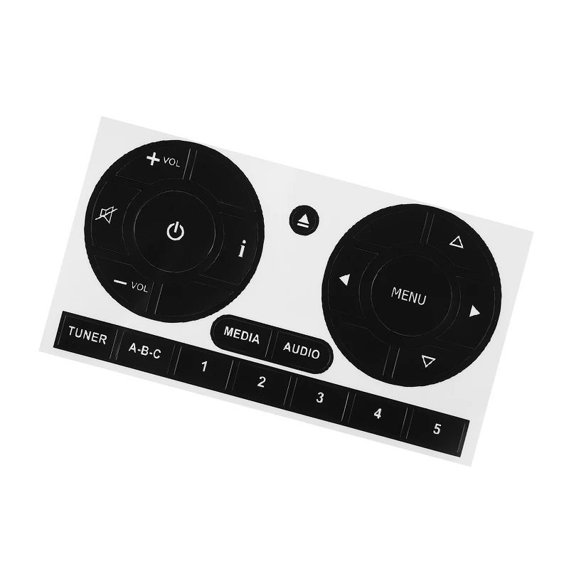 1Pc 무광택 블랙 자동차 라디오 스테레오 피아트 500 PVC 라디오 버튼 수리 데칼 교체용 스티커