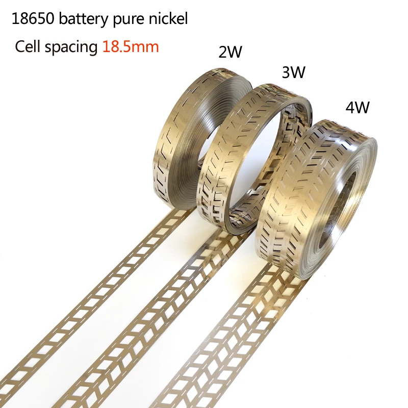 1M 18650 배터리 순수 니켈 스트립 2W/3W/4W 원통형 셀 벌집형 니켈 테이프 셀 간격 18.5mm(배터리 홀더 제외)