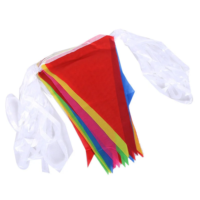 Colorful Flags 30/40 Meters Banner Garland Outdoor Birthday Wedding Festival Pennant String Flag Home Garden Decoration 50/60pc burlap linen bunting flags birthday banner paper birthday banner paper garland jute triangular banner party decorations triangular flags