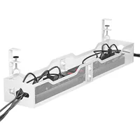 Under Desk Cable Management Tray, 25'' Metal Cable Tray with Clamp for Desk Wire Management, Litwaro Cable Management 1