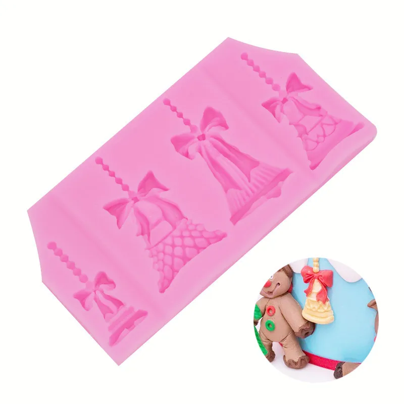 

DIY Baked Christmas Bells Silicone Mold Joyful Bells Cake Decorative Bells Drip Rubber Ornaments Decorative Clay