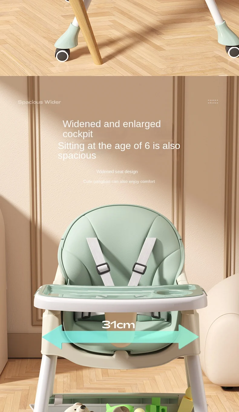 Chaise haute transat bébé avec balancelle et roulette évolutive - Kidilo