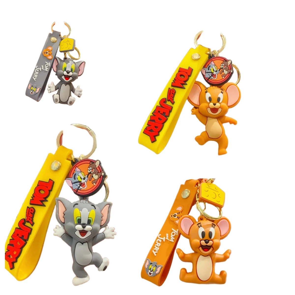 

Tom and Jerry Keychain Kawaii Action Figures Anime Keyring Doll Backpack Pendant Car Key Ring Accessories Charm Wholesale Toy