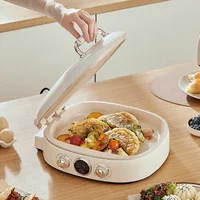 1400W Multifunction Electric Baking Pan Double Disc Heating Hanging Pancake Machine Pie Pizza Bak Pan 3 Gear Adjust Grill Machin 1