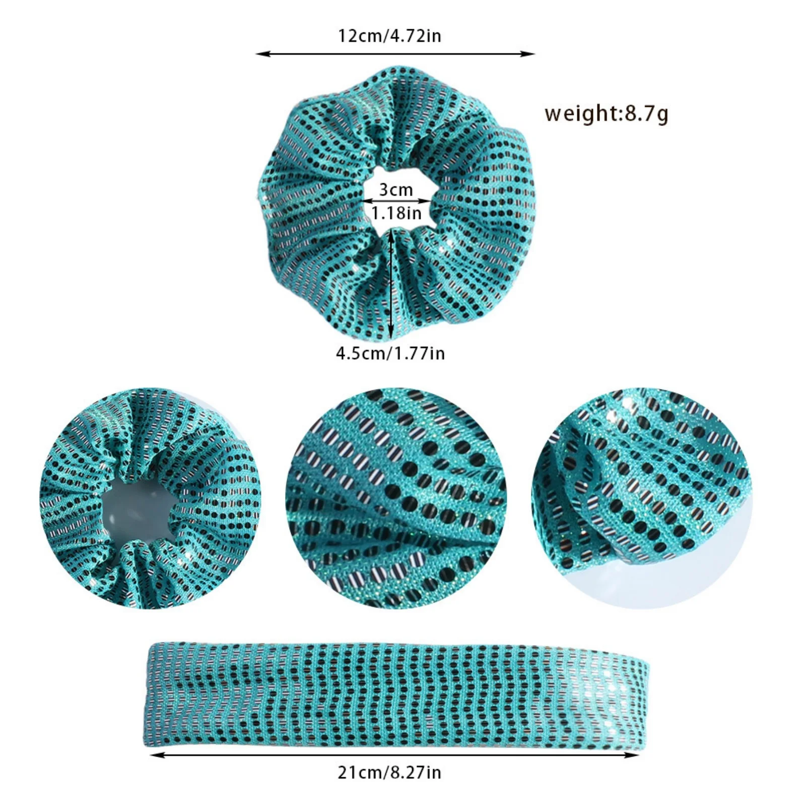 1PC Multi - Color Sequin Mesh Hair Ties, Shiny Scrunchies, Stylish Hair Accessories for Women, Great for Any Occasion